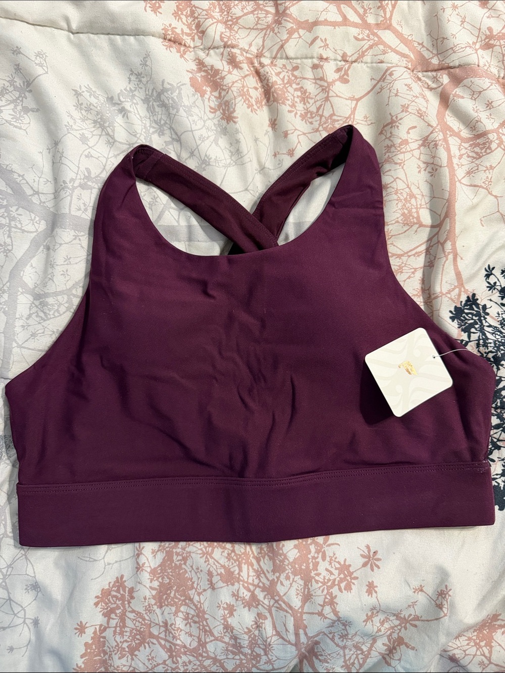 Fabletics Plum Cross-Back Sports Bra